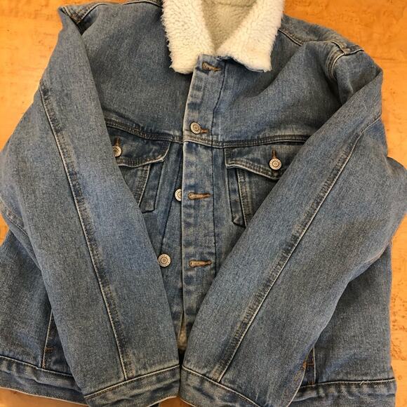 john galt Jackets & Blazers - John Galt Sherpa denim jacket Y2K warm stylish size S/M
